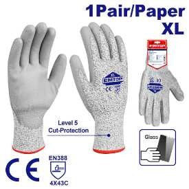 قفازات مقاومة للقطع بيضاء XL
