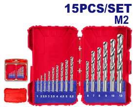 سيت برينة حديد 15 قطعة  M2 HSS